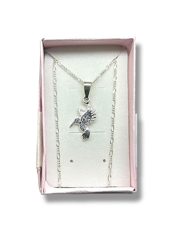 Dije Colibri Zirconia Y Cadena Ambos Plata 925 Garantizado - Angeles Joyas