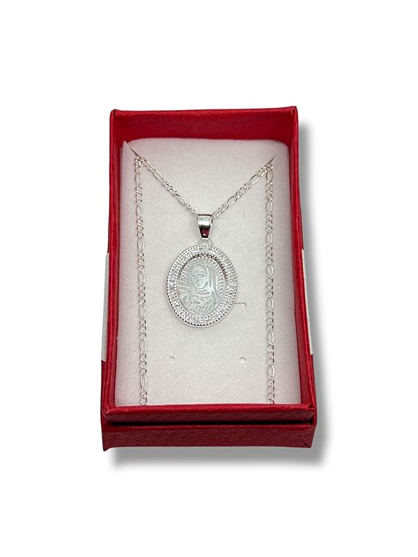 Dije De La Virgen En Laser Y Cadena Plata 925 Garantizado G - Angeles Joyas
