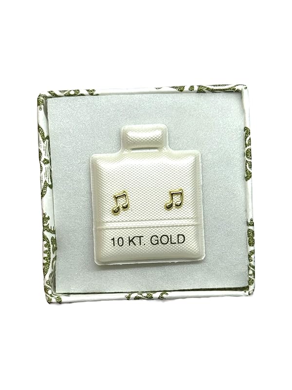 Broquel o Arete Nota Musical En Oro 10k Garantizado - Angeles Joyas