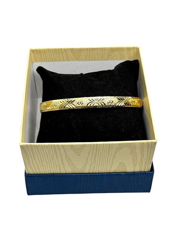 Pulsera Aro Dorado Diamantado en Material de Chapa Oro Laminado en 14k en 7.5cm