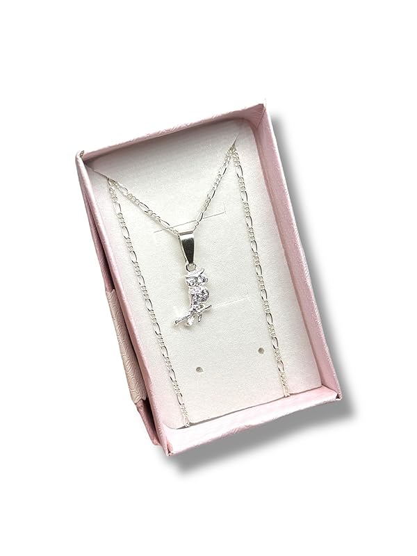 Dije Buho Con Zirconia Y Cadena Ambos Plata 925 Garantizado - Angeles Joyas