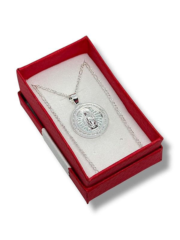 Dije De La Virgen Con Cadena Zirconia Plata 925 Garantizado - Angeles Joyas (Circular)