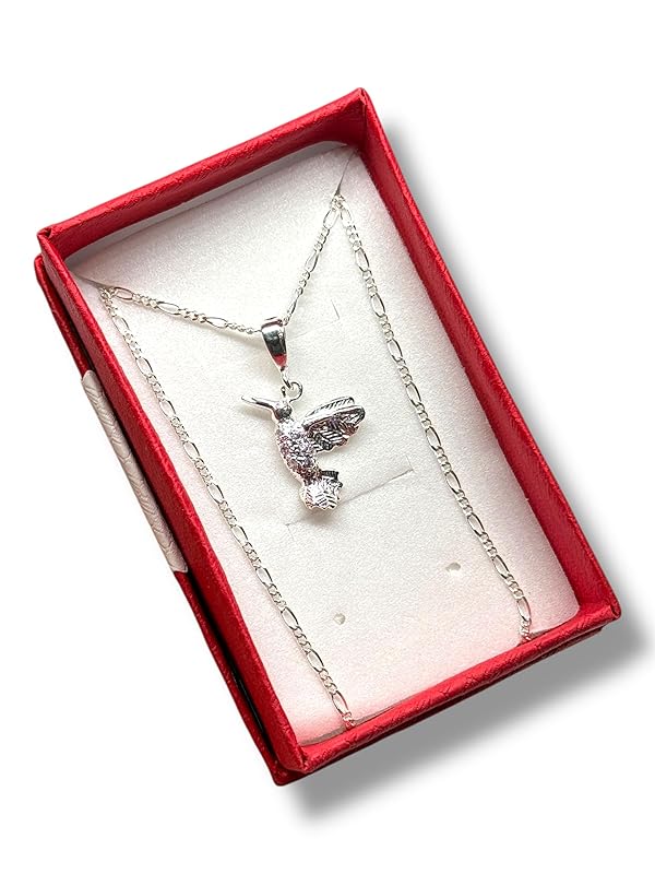 Dije Colibrí Liso Con Cadena Ambos Plata 925 Garantizado - Angeles Joyas (Rosa Claro)