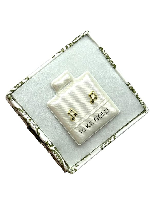 Broquel o Arete Nota Musical En Oro 10k Garantizado - Angeles Joyas