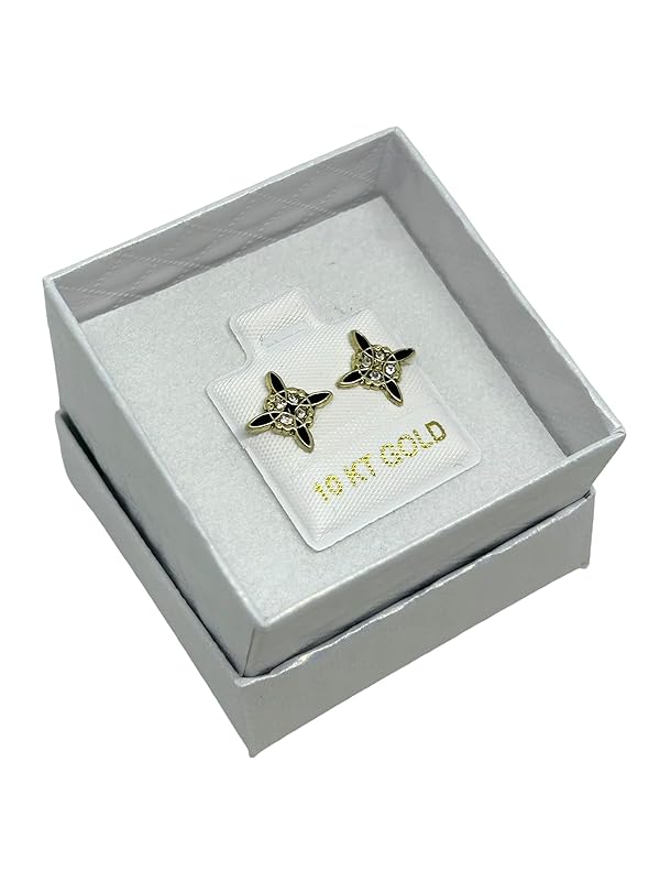 Broquel Arete Esmaltado Figura Nudo de Bruja Oro 10K Garantizado