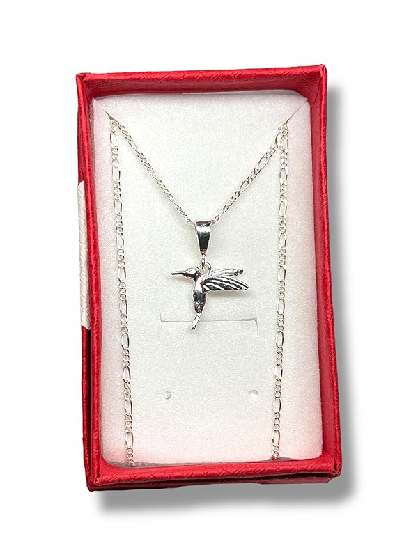 Dije Colibrí Liso Con Cadena Ambos Plata 925 Garantizado - Angeles Joyas