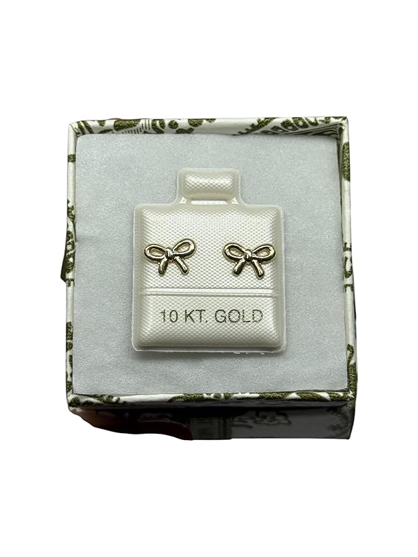 Broquel O Arete Moño Liso En Oro 10k Garantizado - Angeles Joyas