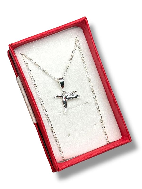 Dije Colibrí Liso Con Cadena Ambos Plata 925 Garantizado - Angeles Joyas