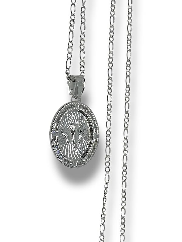 Dije Del Espíritu Santo Con Cadena Zirconia Plata 925 Garantizado - Angeles Joyas
