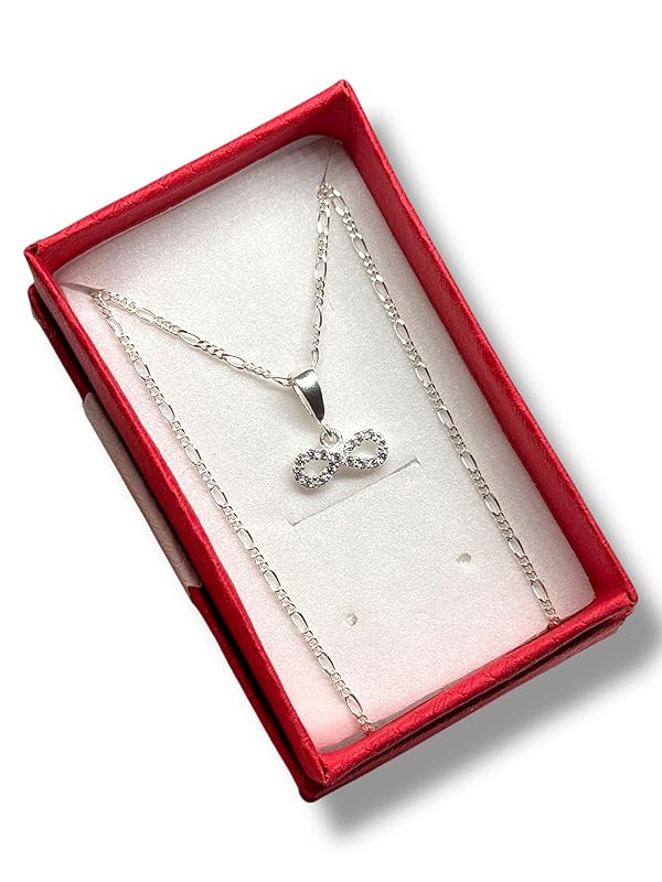 Dije Infinito Con Zirconia Y Cadena Ambos Plata 925 T#ch - Angeles Joyas