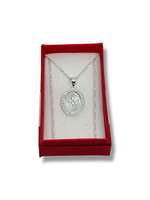 Dije Del Espíritu Santo Con Cadena Zirconia Plata 925 Garantizado - Angeles Joyas