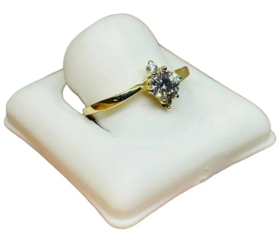 Anillo Compromiso Liso Oro Sólido 10k Garantizado Solitario