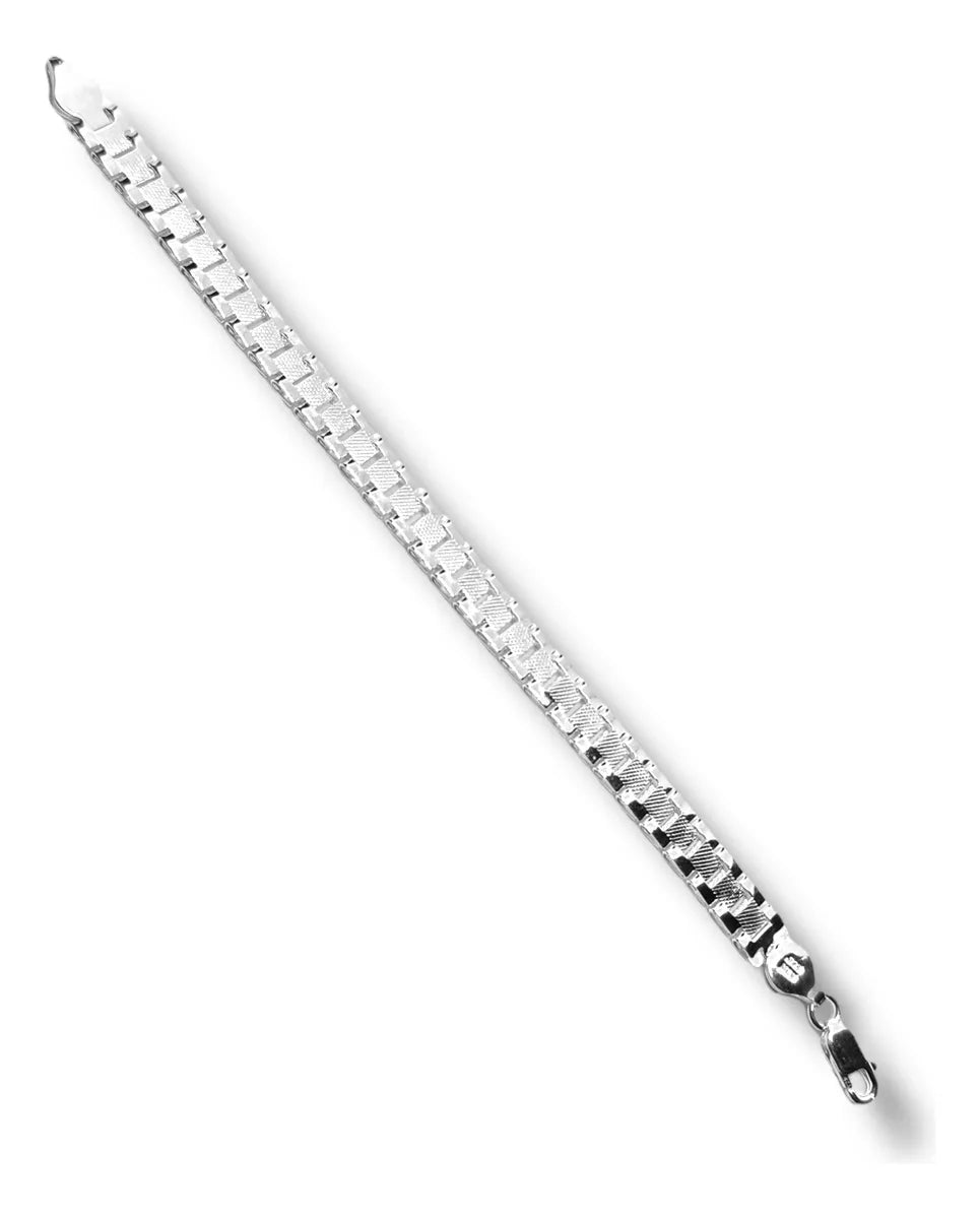 Pulsera O Pulso Tejido Tipo Reloj Plata 925 Garantizado 18cm - Angeles Joyas
