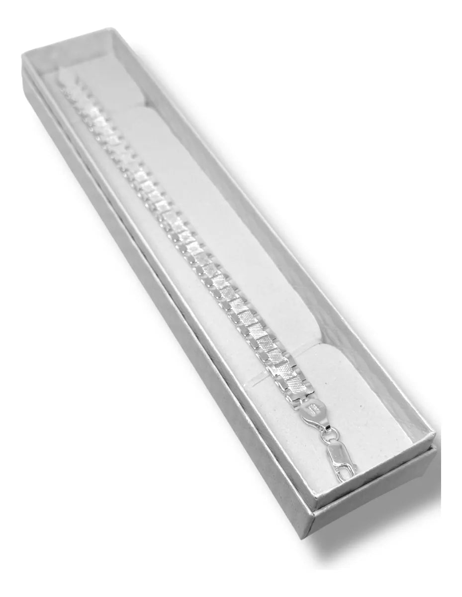 Pulsera O Pulso Tejido Tipo Reloj Plata 925 Garantizado 18cm - Angeles Joyas