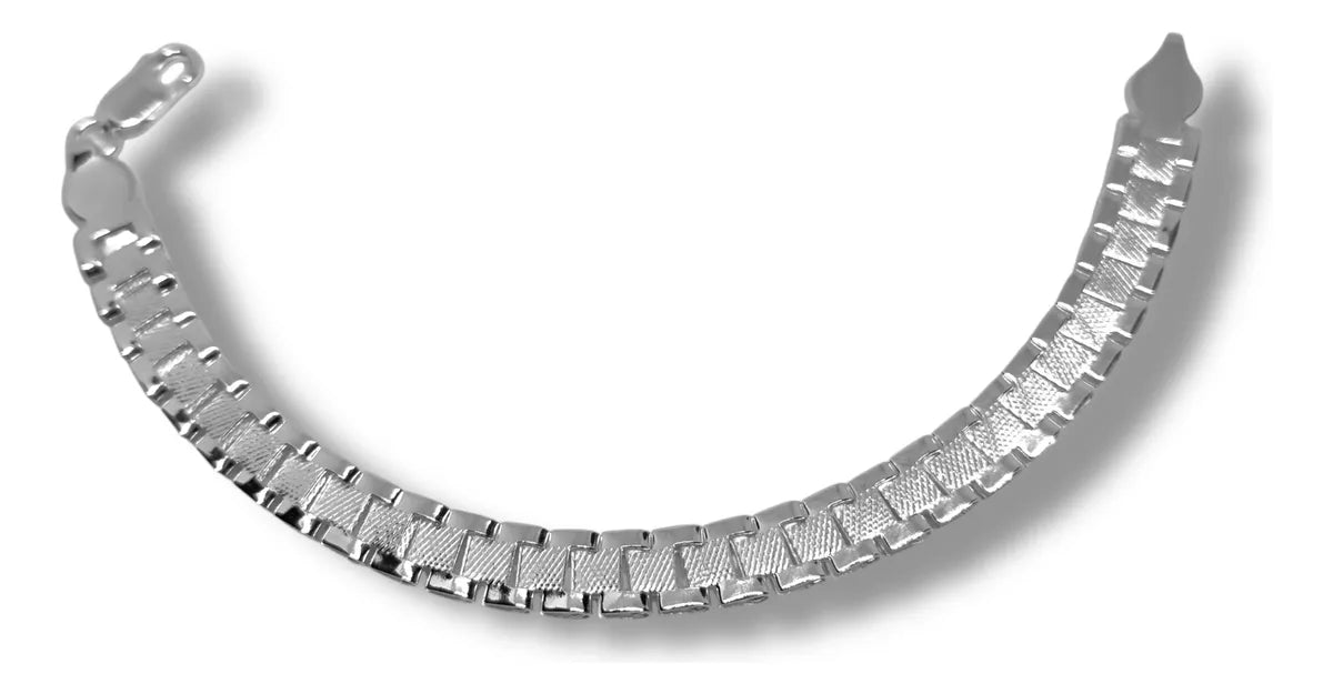 Pulsera O Pulso Tejido Tipo Reloj Plata 925 Garantizado 18cm - Angeles Joyas