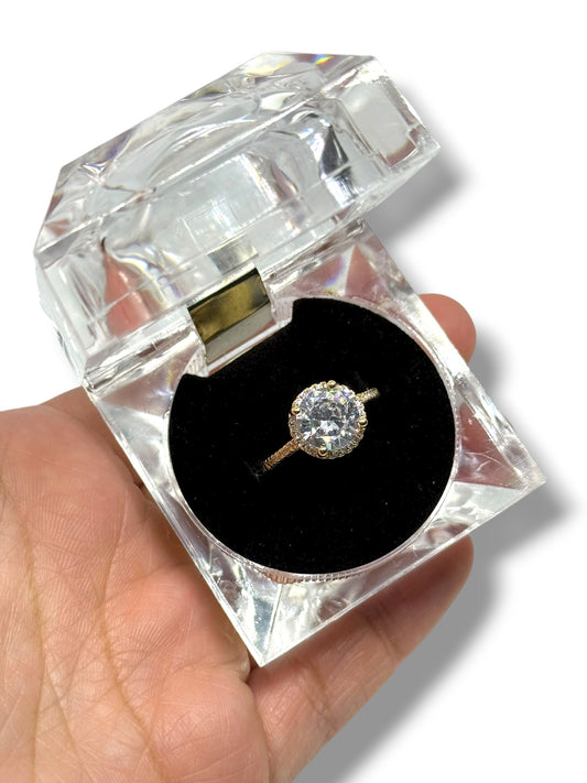 Anillo de Promesa en Chapa de Oro Laminado en 14K