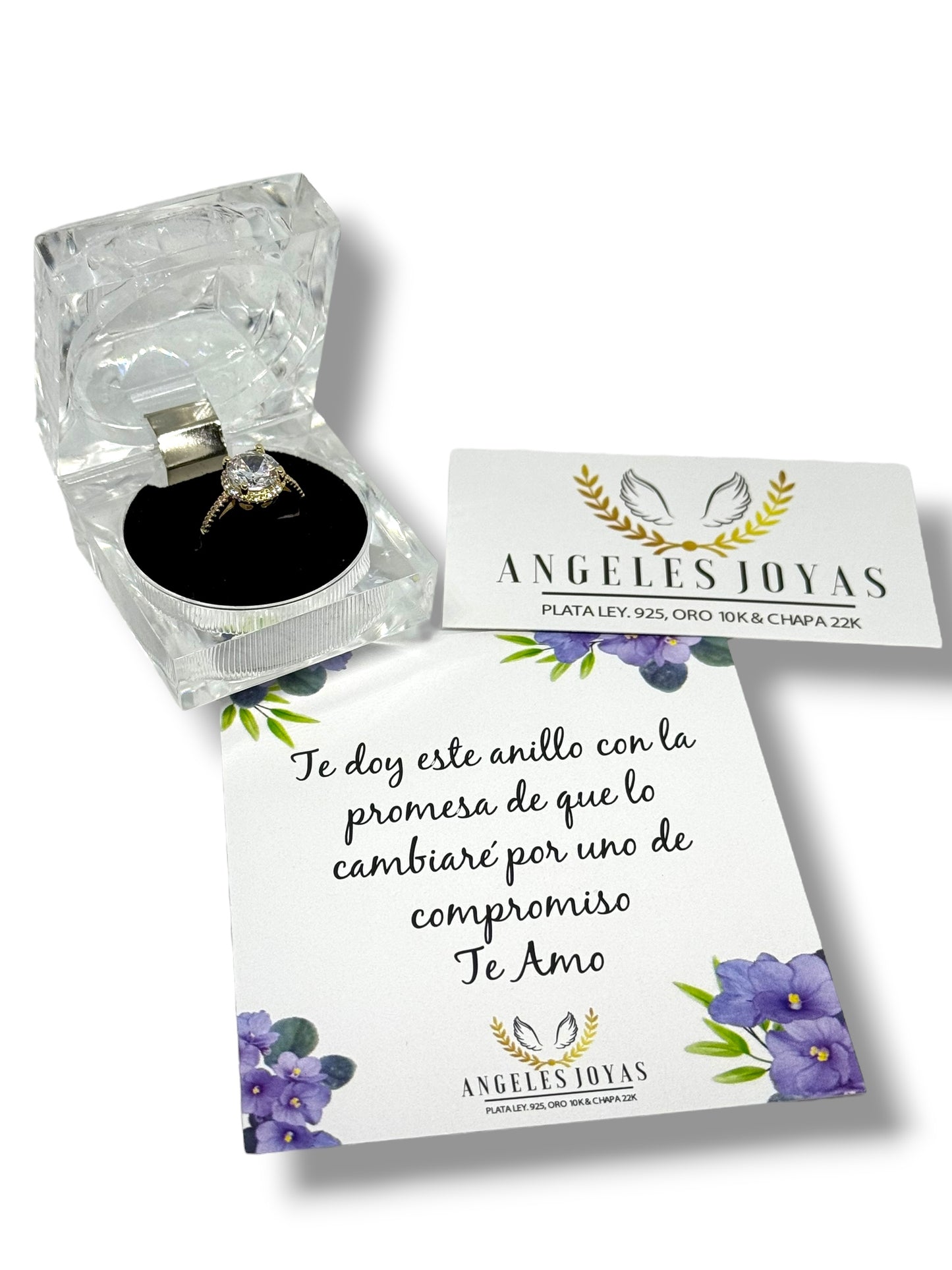 Anillo de Promesa en Chapa de Oro Laminado en 14K