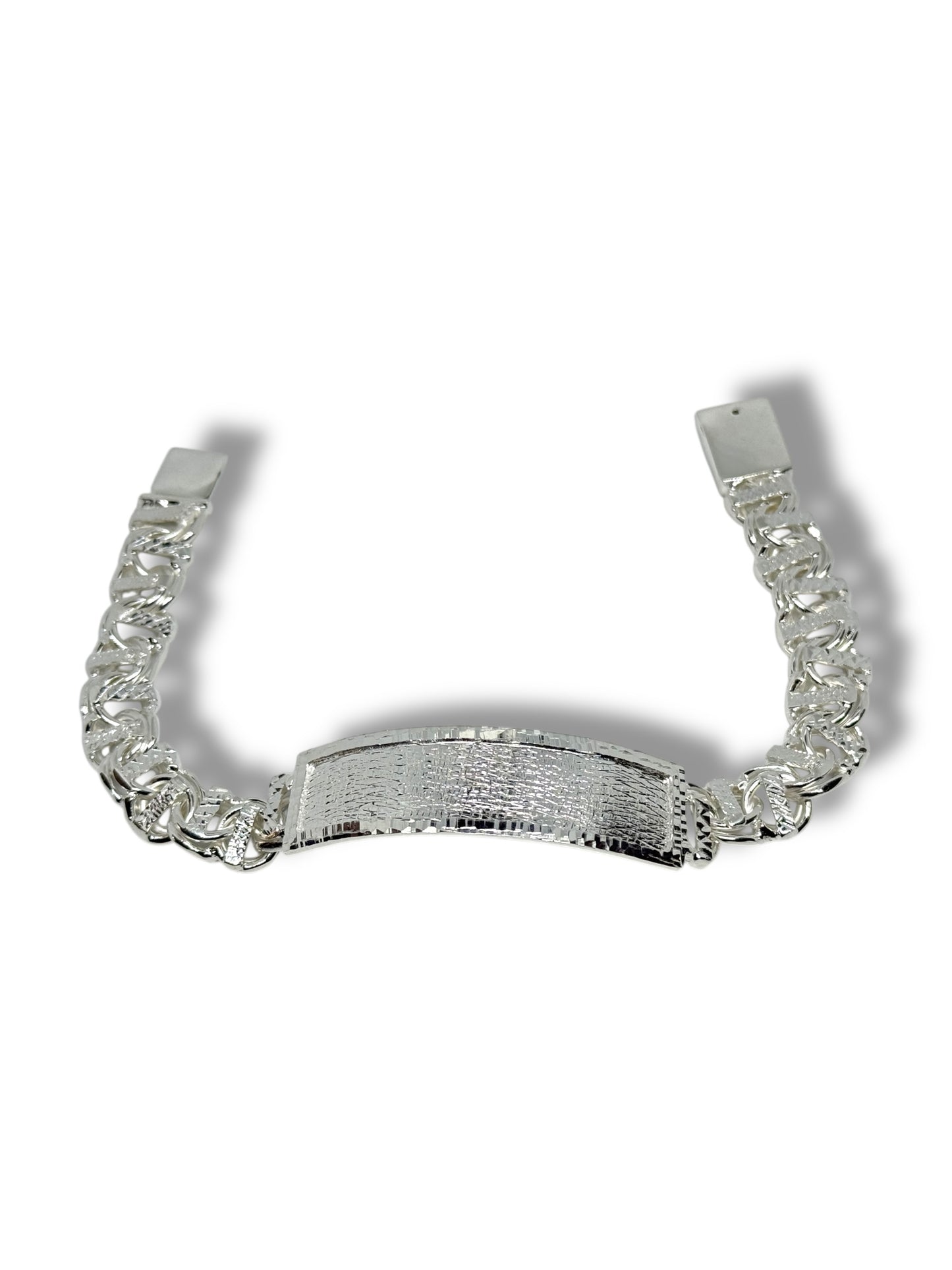 Esclava O Pulsera Tejido Chino De Plata 925 Diamantada 21cm