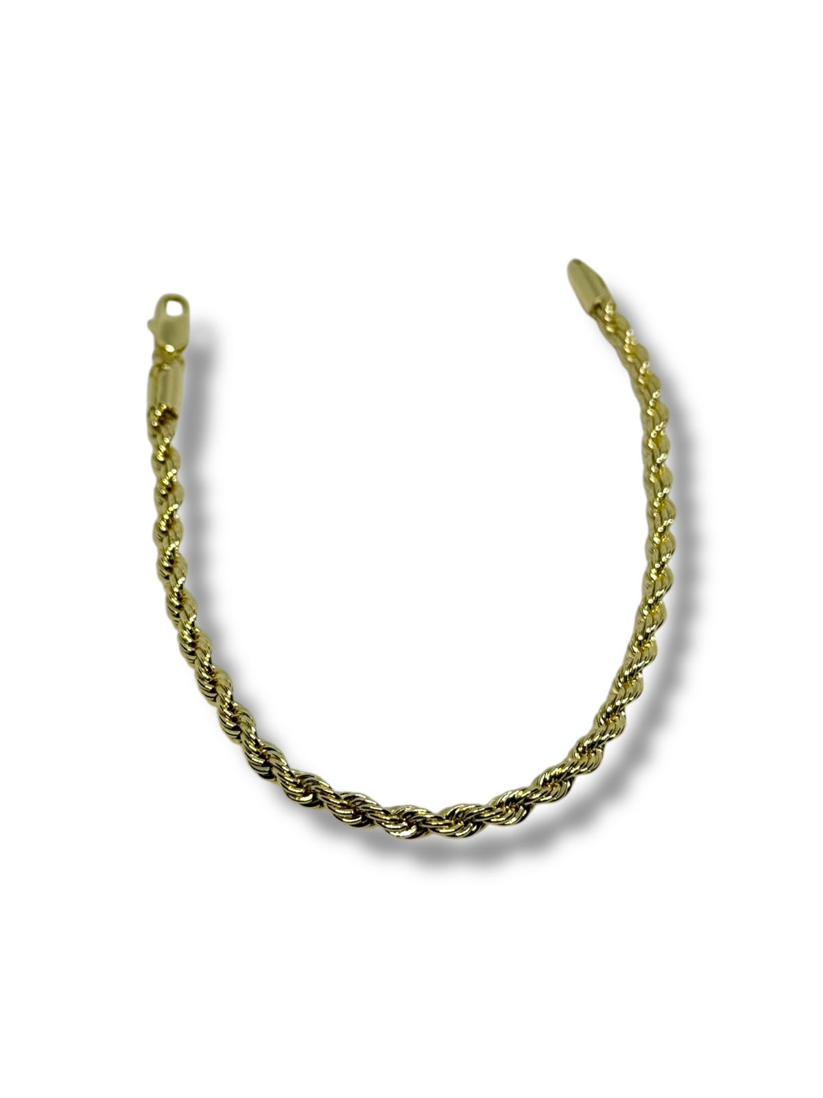 Pulso O Pulsera Torzal En Chapa De 14k Broche Perico 4mm