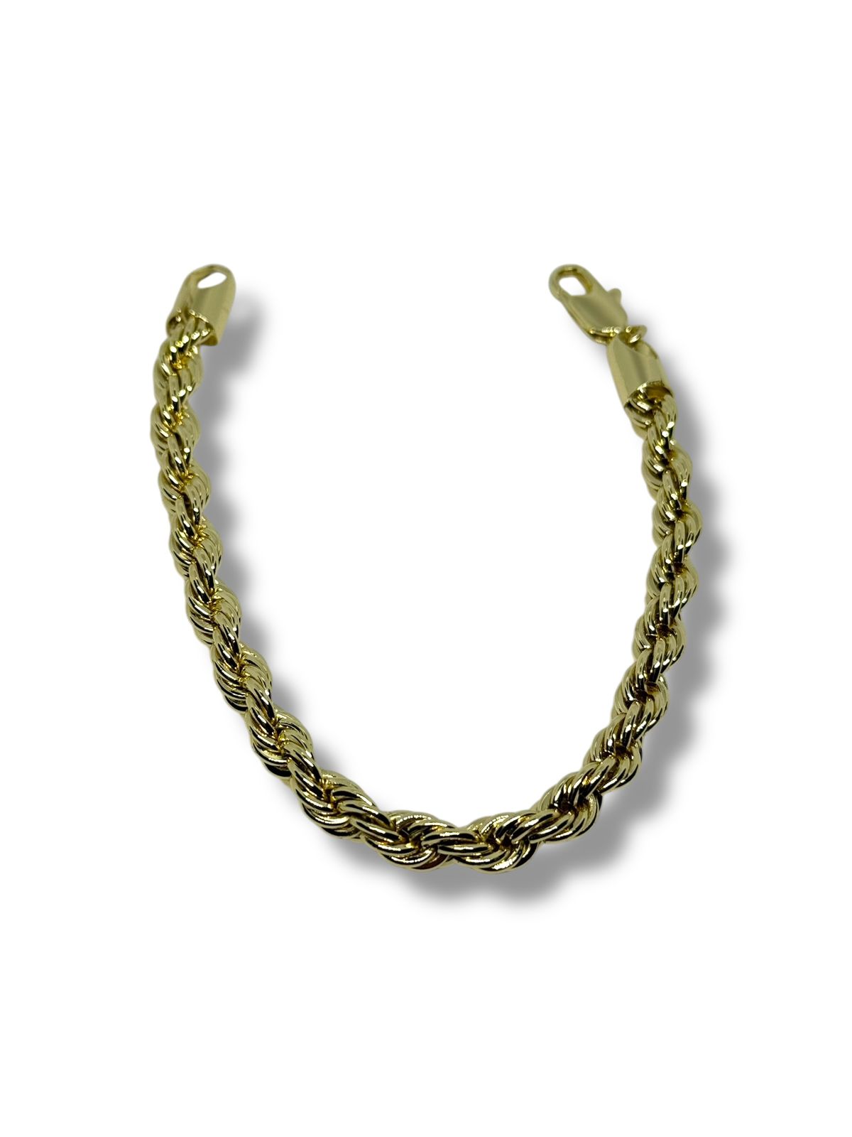 Pulso O Pulsera Torzal En Chapa De 14k Broche Perico 7mm